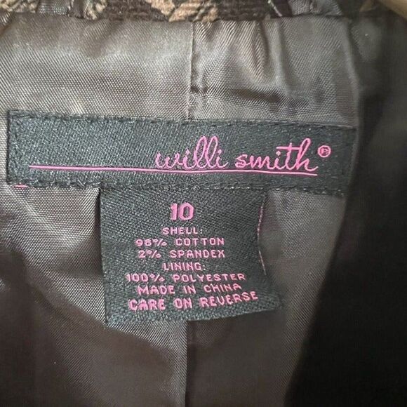 Willi Smith Vintage Floral Tapestry Brown Corduroy Jacket Blazer Jacket Sz 10 - Picture 4 of 10